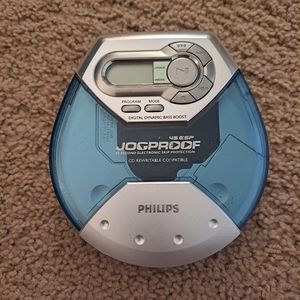 Philips Jogproof Portable CD Player 45 ESP Blue Model AX5111/17 Tested Working
